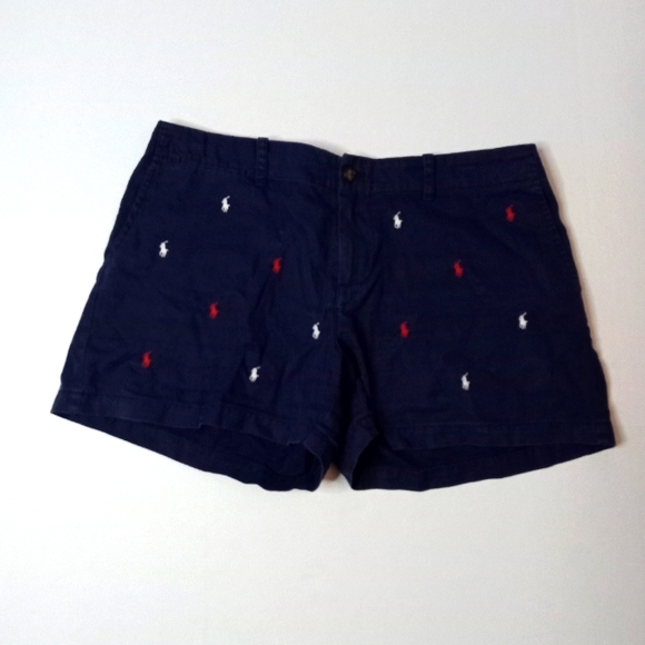 Polo Ralph Lauren Pants - Polo Ralph Lauren blue polo horse rider embroidered shorts